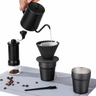 Yozcoffee portable pour over coffee travel set brewing coffee with gooseneck kettle, silicone dripper and cup