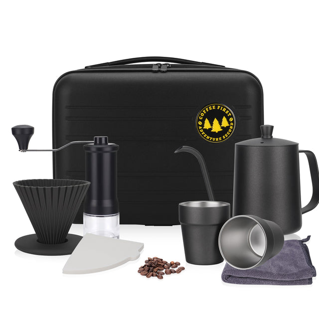 Alternate view of 8-Piece Pour Over Coffee Set Burr Grinder - packaging