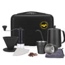 Yozcoffee portable pour over coffee travel set with carry case, manual grinder, kettle, silicone dripper and two cups
