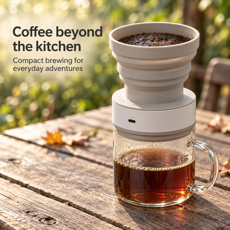Portable Vacuum Coffee Brewer – 350ml, USB-C Rechargeable - Produktbild