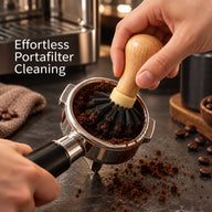 Portafilter Cleaning Brush – Wooden Handle, 51mm & 58mm - miniatura 2