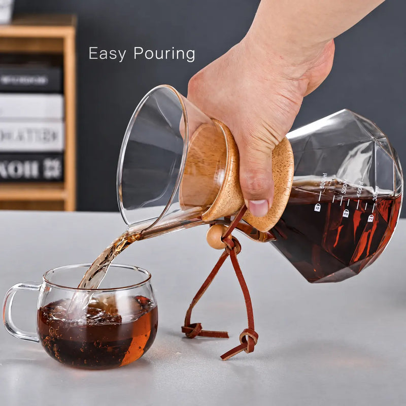 Cafetera de filtro de vidrio – 400/600 ml, filtro de acero reutilizable - imagen del producto