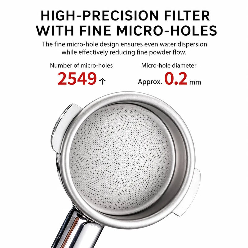 Espresso Filter Basket 58mm 18g Pure Titanium 0.2mm: micro holes