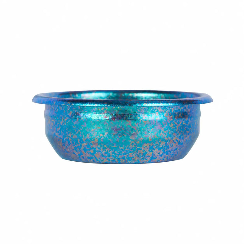 Espresso Dosing Cup Pure Titanium Powder Bowl Iridescent: ocean blue side
