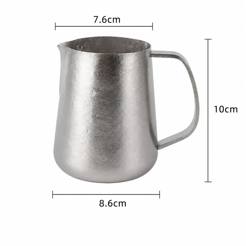 Latte Art Milk Pitcher 420ml Pure Titanium Pointed Spout: yozcoffee pure titanium latte art milk pitcher 420ml point 05