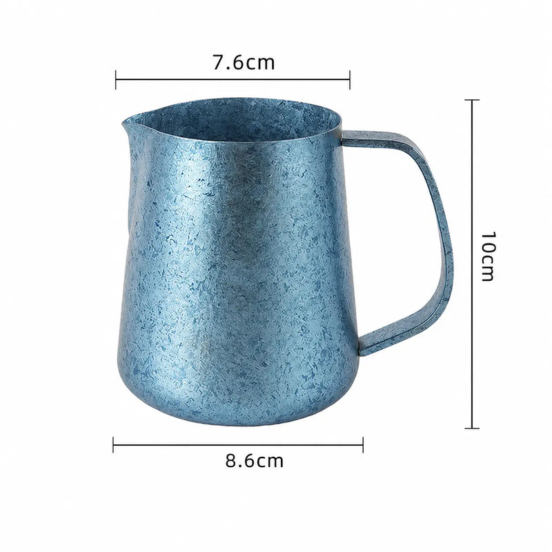 Latte Art Milk Pitcher 420ml Pure Titanium Pointed Spout: yozcoffee pure titanium latte art milk pitcher 420ml point 07