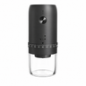 Yozcoffee rechargeable electric coffee grinder in black with transparent grounds cup