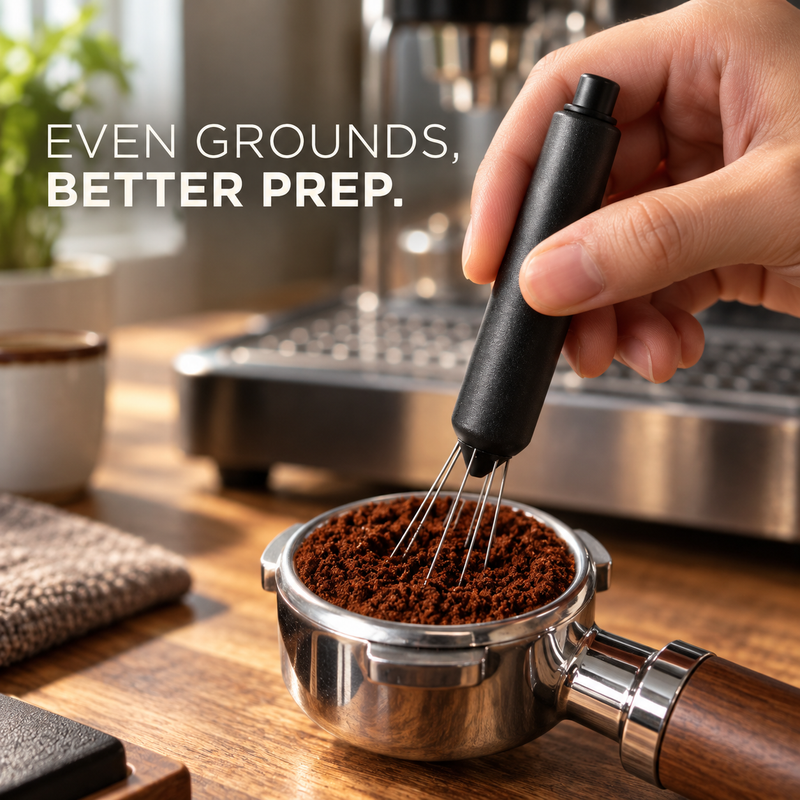 Retractable WDT Espresso Tool – 6 Needles, Magnetic Storage - Produktbild