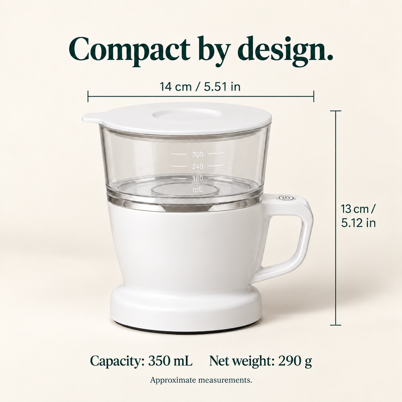 Automatischer Pour-over-Kaffeebereiter mit rotierendem Ausguss – 350 ml, 40 Filter inklusive - Produktbild