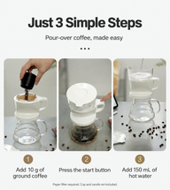 Automatischer Pour-over-Kaffeebereiter mit rotierendem Ausguss – 350 ml, 40 Filter inklusive - Vorschaubild 3
