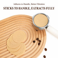 Moka Pot Coffee Filter Paper 53-58mm Wood Pulp 100-Pack: in a lifestyle coffee setup setup