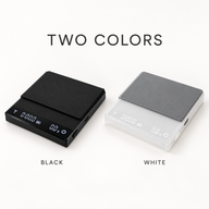 Black and white digital coffee scale color options