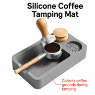 Espresso Tamping Mat Silicone Tamper Stand Coffee Bar: gray portafilter tamper