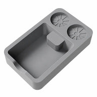 Espresso Tamping Mat Silicone Tamper Stand Coffee Bar — shown in a home coffee-bar setup