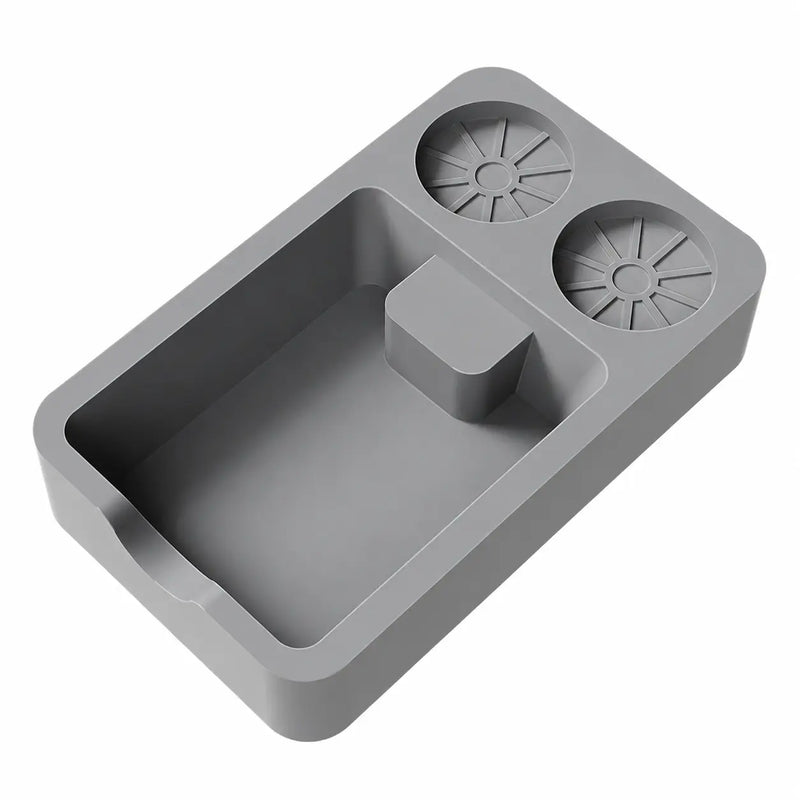 Espresso Tamping Mat Silicone Tamper Stand Coffee Bar — shown in a home coffee-bar setup