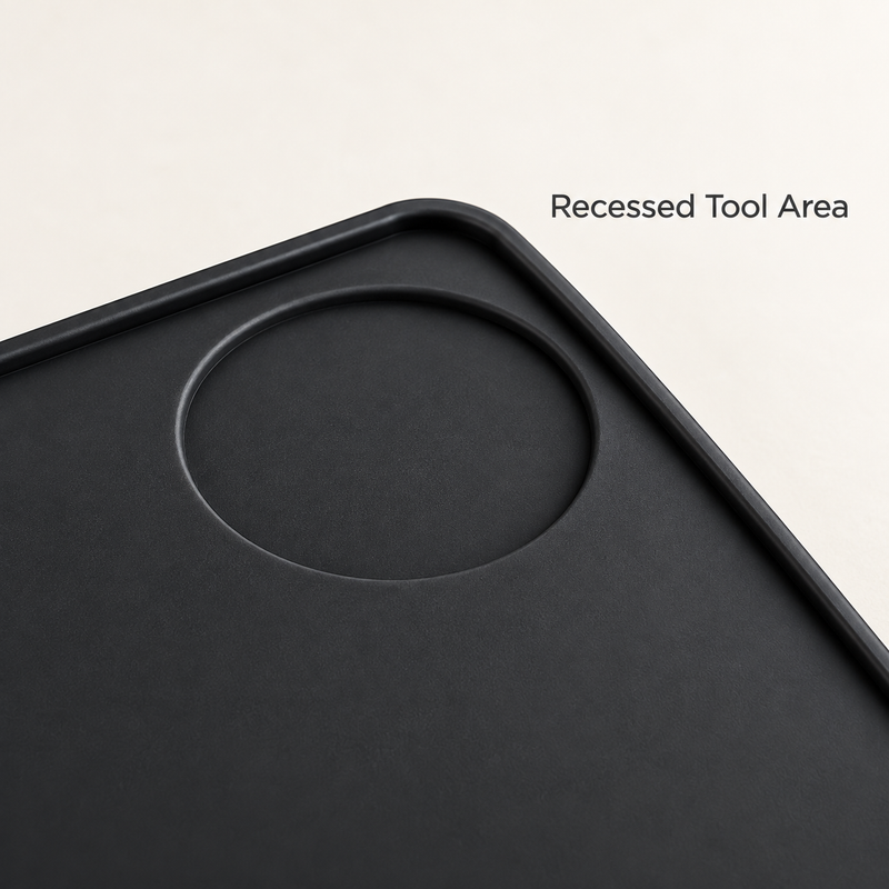 Silicone Espresso Tamping Mat – Black, 20.5 × 15 cm - immagine del prodotto