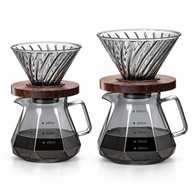 Smoked Glass Pour-Over Coffee Set – 400/600ml, Glass Dripper - miniatura 1