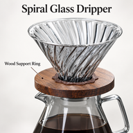 Smoked Glass Pour-Over Coffee Set – 400/600ml, Glass Dripper - miniatura 4