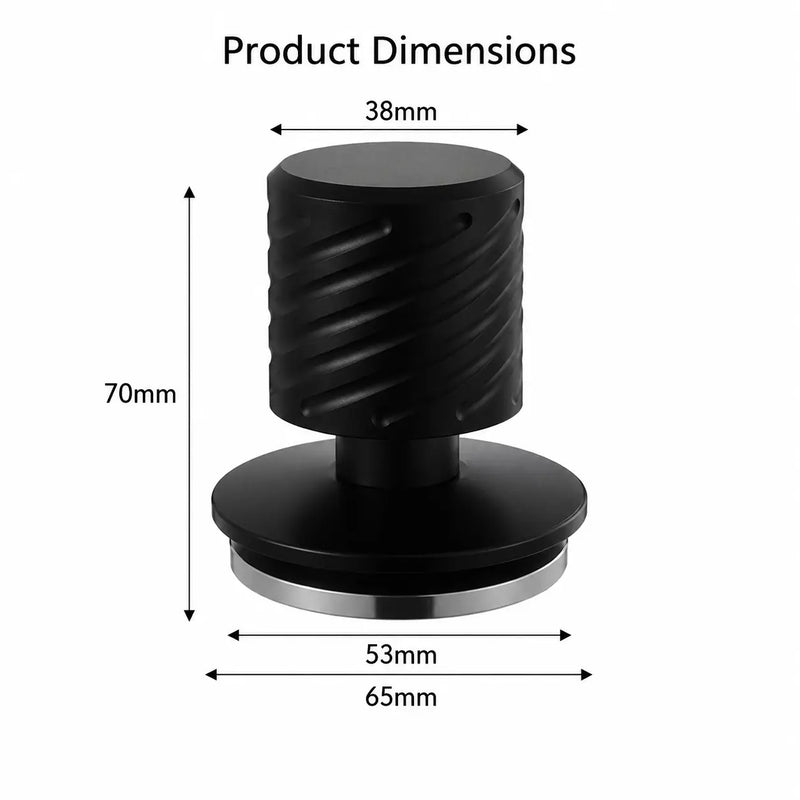Spring Loaded Espresso Tamper, 51/53/58mm: dimensions graphic