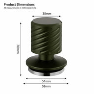 Spring Loaded Espresso Tamper, 51/53/58mm: spec card