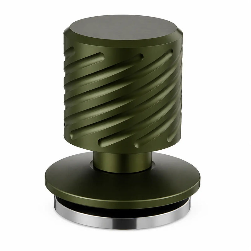 Spring Loaded Espresso Tamper, 51/53/58mm — included accessories and packaging layout