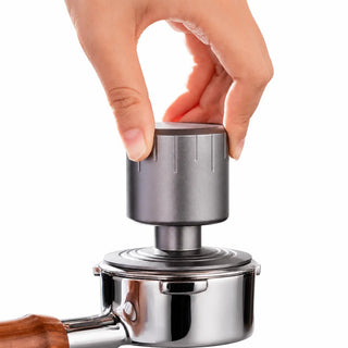 Spring Loaded Espresso Tamper 51/53/58mm Stainless Steel: yozcoffee spring loaded espresso tamper threaded base stor 01