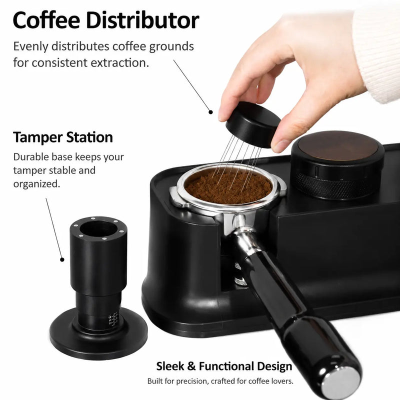 Spring Loaded Tamper WDT Distributor 51/53/58.35mm Stainless: yozcoffee spring loaded tamper magnetic needle distributor (5)