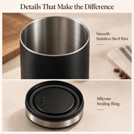 Electric Vacuum Coffee Canister – 1.6L Stainless Steel, Digital Touch Lid - miniatura 5