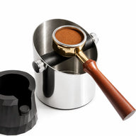 Espresso Knock Box Stainless Steel Silicone Bar Silver/Black: silver portafilter