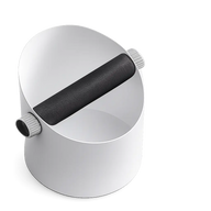 Espresso Knock Box Stainless Steel Silicone Bar Silver/Black: espresso top silver