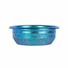 Yozcoffee titanium coffee powder bowl in Ocean Blue iridescent finish side view