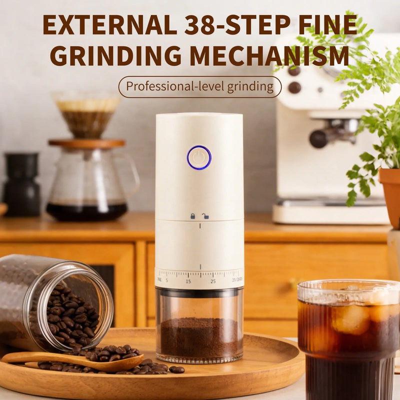 Ceramic Burr Coffee Grinder – 38 Settings, Cordless USB-C – step grinder setting