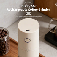 Ceramic Burr Coffee Grinder – 38 Settings, Cordless USB-C – charging