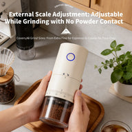 Ceramic Burr Coffee Grinder – 38 Settings, Cordless USB-C – external scale adjustment