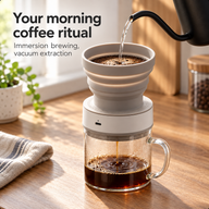 Portable Vacuum Coffee Brewer – 350ml, USB-C Rechargeable - Vorschaubild 2