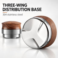 Walnut Espresso Distributor – Adjustable Depth, 51/53/58mm - miniatura 5
