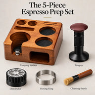 Yozcoffee Tamperstation-Set aus Walnussholz – 5-teilig, 58 mm - Vorschaubild 6