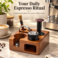 Yozcoffee Tamperstation-Set aus Walnussholz – 5-teilig, 58 mm - Vorschaubild 2