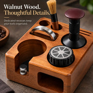 Yozcoffee Tamperstation-Set aus Walnussholz – 5-teilig, 58 mm - Vorschaubild 5