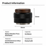 Yozcoffee walnut wood 2-in-1 espresso distributor and tamper in silver during espresso prep