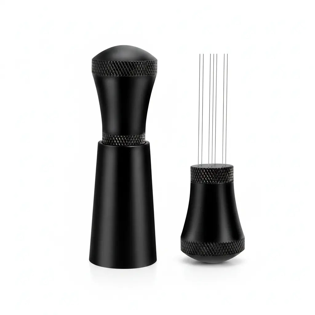 WDT Espresso Distribution Tool 7-Needle Aluminum Alloy: yozcoffee wdt espresso distribution tool 7 needle silver b 01