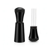 Yozcoffee WDT Espresso Distribution Tool 7-Needle Aluminum Alloy Silver/Black
