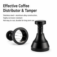 WDT Espresso Distributor 51/53/58mm Stainless Steel Needle: adjustable black front