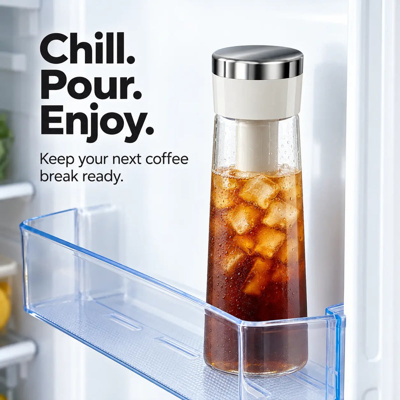 Caffettiera cold brew in vetro – 750 ml, pompa manuale - immagine del prodotto