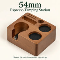 Yozcoffee solid wood espresso tamping station, 54mm size option, base only