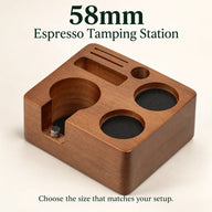 Yozcoffee solid wood espresso tamping station, 58mm size option, base only