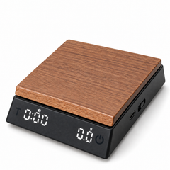 Coffee Scale with Timer – Wood-Grain, 0.1g, USB-C Rechargeable