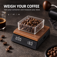 Coffee Scale with Timer – Wood-Grain, 0.1g, USB-C Rechargeable - miniatura 8