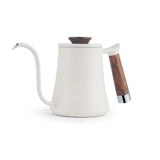 Yozcoffee Gooseneck Pour Over Kettle 350/600ml Stainless Steel Wood Handle Black/White