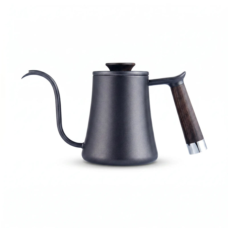 Gooseneck Pour Over Kettle 350/600ml Stainless Steel Wood — alternate angle of the full product